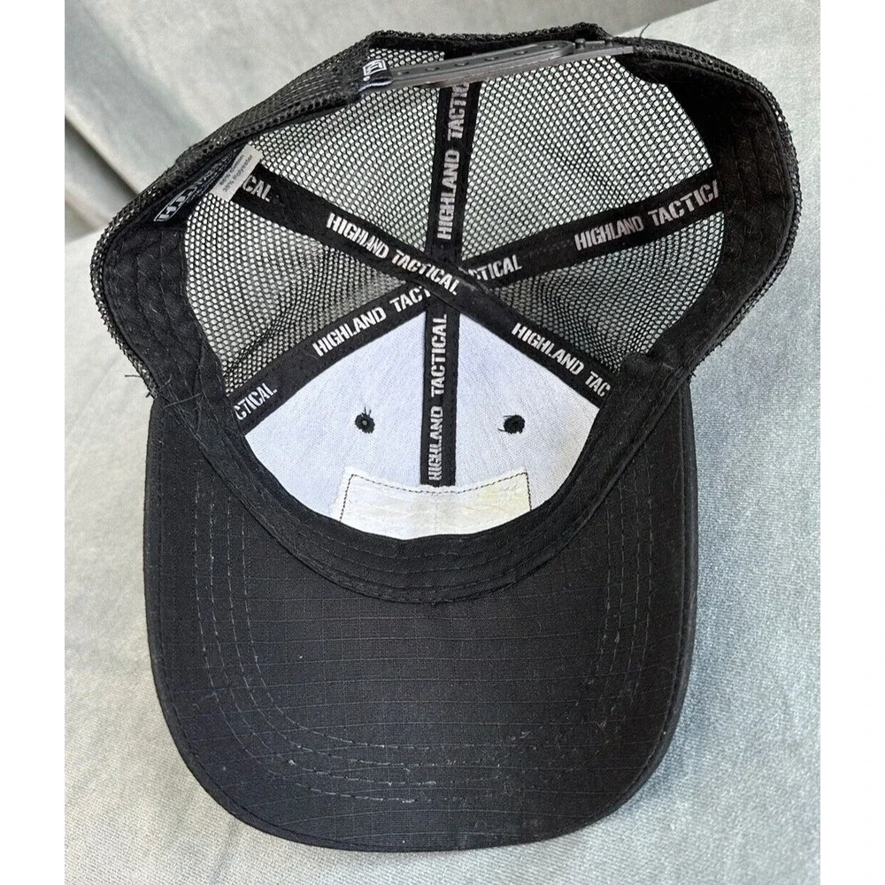 HIGHLAND‎ TACTICAL Operator Mesh Snap Back Trucker Hat Army USA Black Patch Flag